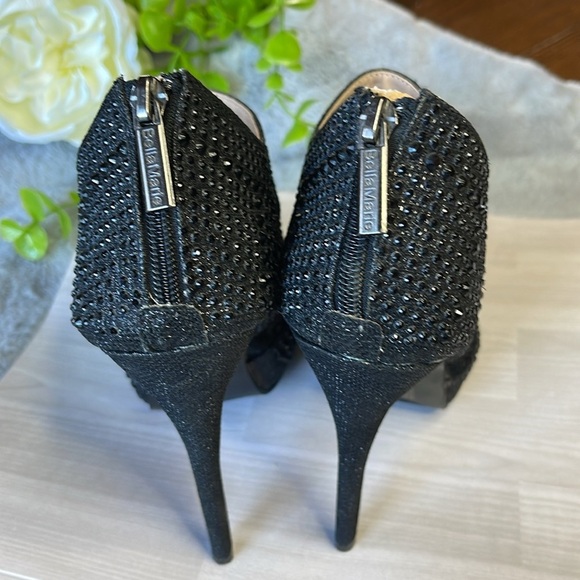 Elegant Black Lace Peep-Toe Heels - Picture 4 of 9